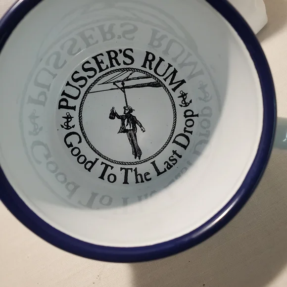 Pusser's Rum British Navy Promotional Enameled Mug Good to The Last Drop Flags - Picture 4 of 5